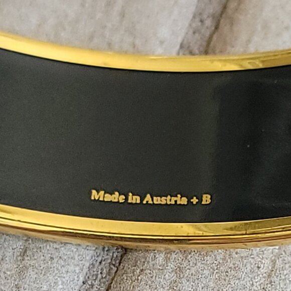 Hermes  20mm. Cloisonne Bangle Gold/Yellow/Enamel Bracelet - Picture 6 of 9